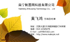 枫叶名片模板