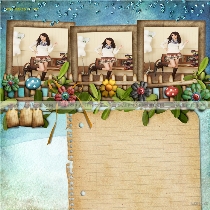 多幅花草蘑菇条纹拼贴相框