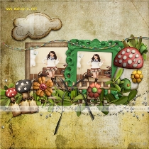 多幅花草蘑菇条纹拼贴相框